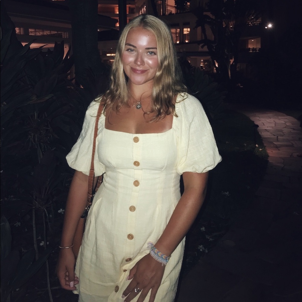 Sabo Skirt Cream Button-Front Mini Dress